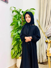 Kids Basic Abaya with elastic sleeve sku-193