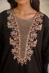 Midnight Muse – Black Embroidered 3 Piece Suit