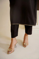 Midnight Muse – Black Embroidered 3 Piece Suit