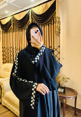 Noir Bloom – Embroidered Elegance Abaya-215