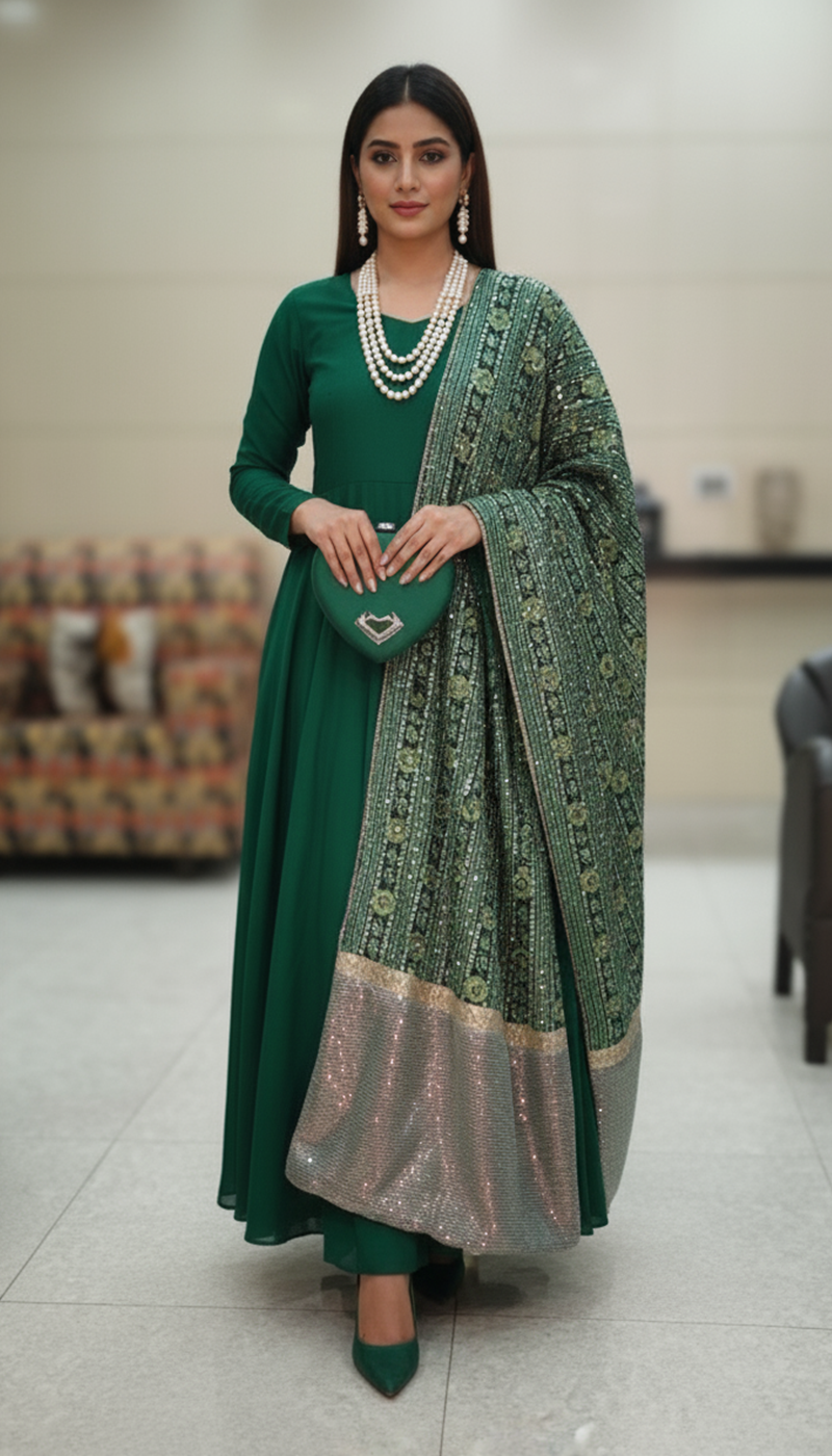 Noor E Zari Double Sided Shawl Main image