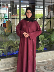 Royal Plum Embroidered Abaya.59