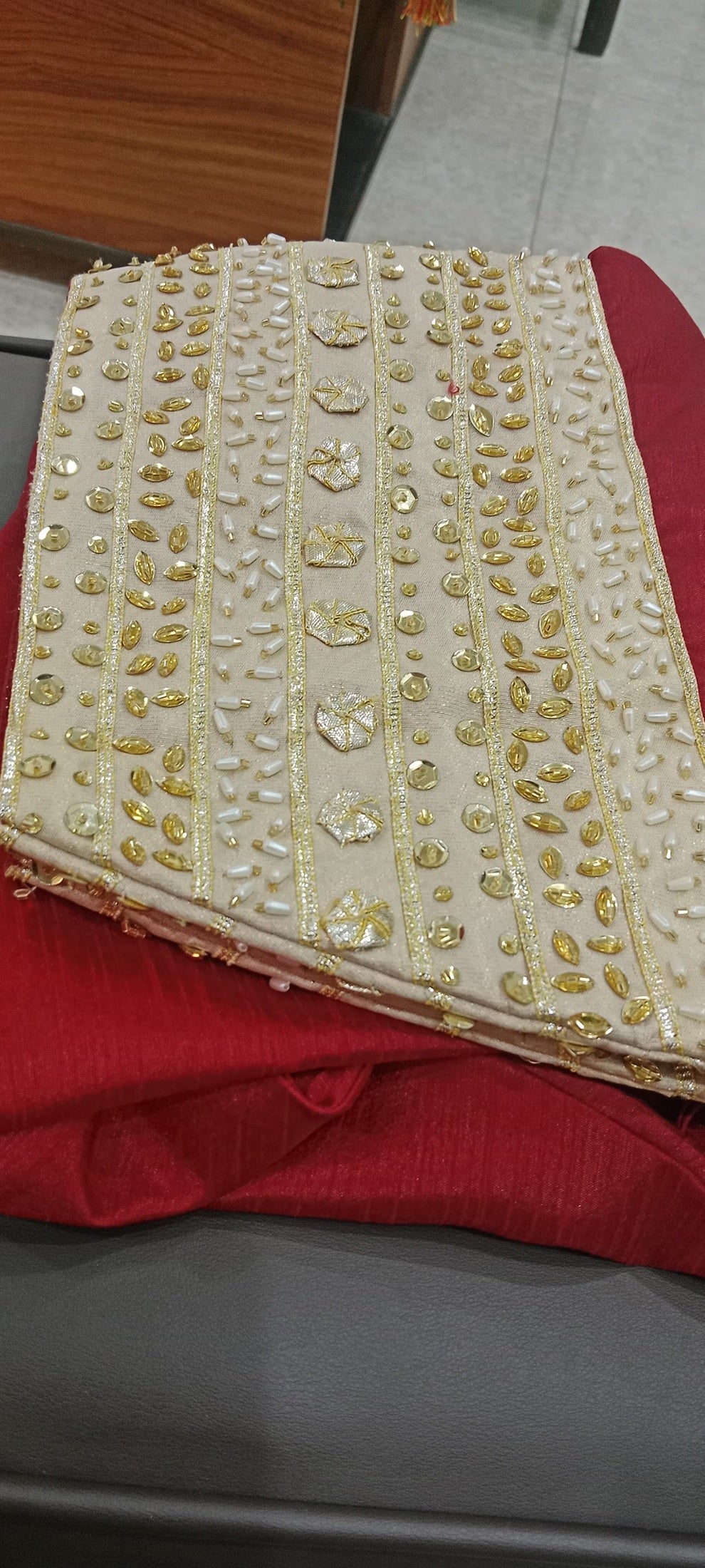 Regal Ruby Gota Farshi Ensemble - 3PCS