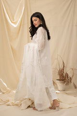 DREAMY WHITE (2 Pcs Stitched Dupata & Shirt) noorangi