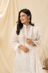 DREAMY WHITE (2 Pcs Stitched Dupata & Shirt) noorangi