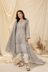 MISTY GREY (2 Pcs Stitched Dupata & Shirt) noorangi