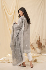MISTY GREY (2 Pcs Stitched Dupata & Shirt) noorangi